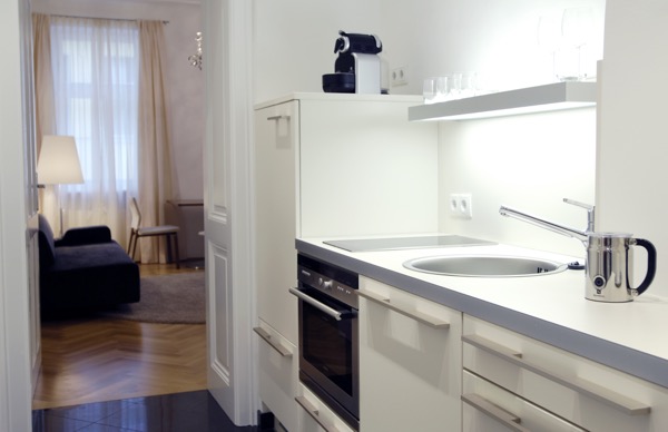 Übergangswohnung Klassikapartment Landstraße T27: Küche